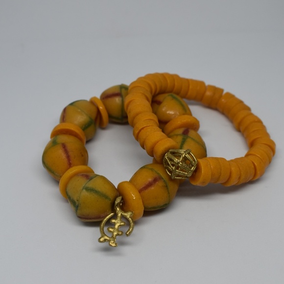 ExploreAfrica.com Jewelry - Set - African Slave Trade Glass Bead Bracelets -A